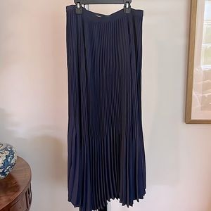 Long pleated Theory skirt, size 8, deep purple